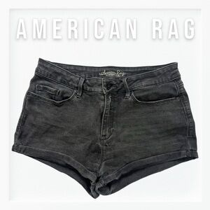 American Rag Distressed Black Wash Denim Shorts sz 9